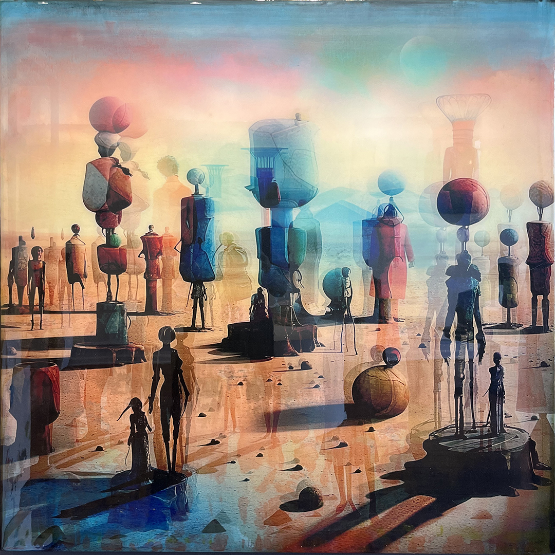 UNTITLED, mixed media on panel, 36 x 36 inches