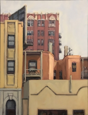 Uptown North Broadway, oil on canvas, 24x18 IN