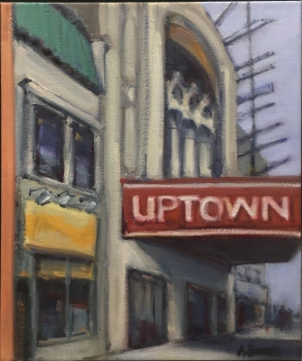 Uptown Theater, oil on canvas, 14x11 IN,
