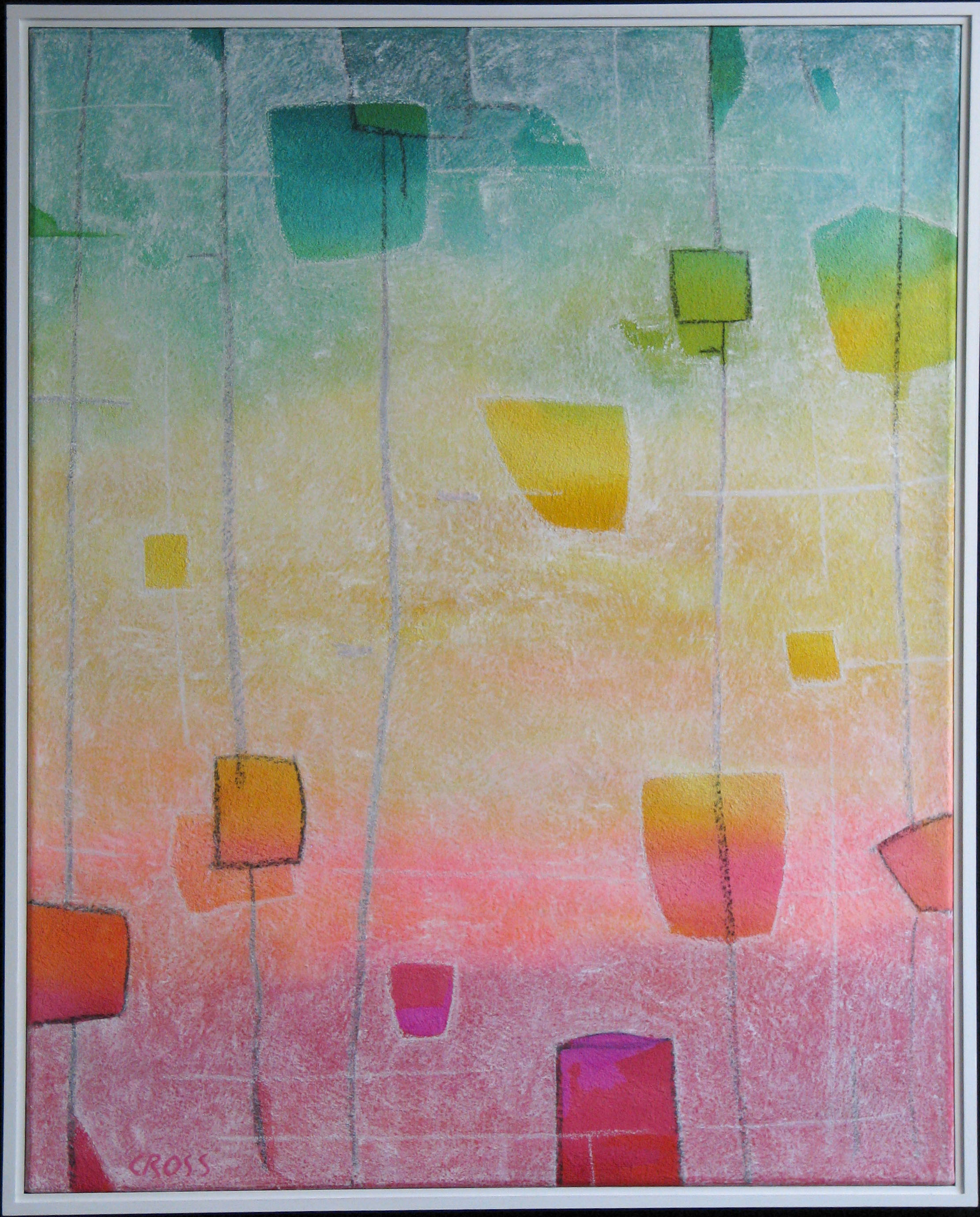 PAPER LANTERN VIII, acrylic and mixed media on canvas, 30 x 24 in