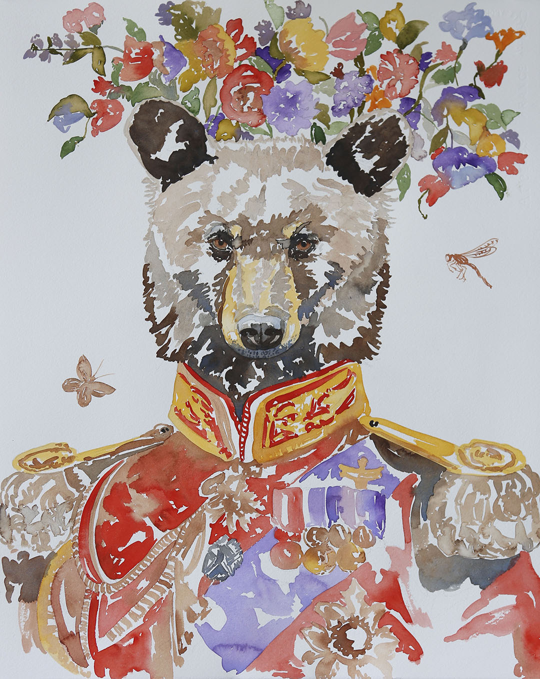 Bear IV, watercolor on paper, 20 x 16 inches