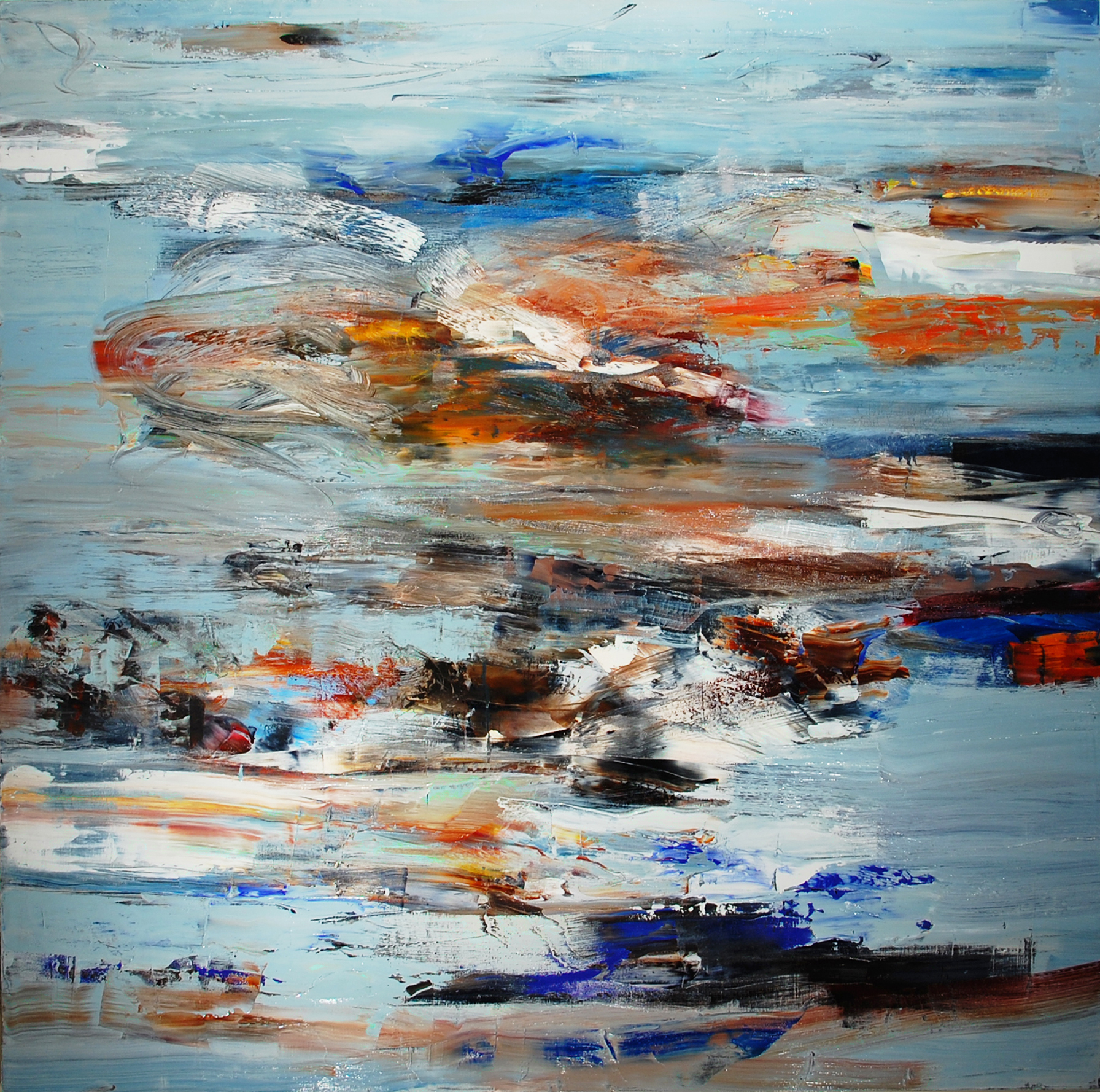 BLUE RIDGE, oil on canvas, 60 x 60 IN
