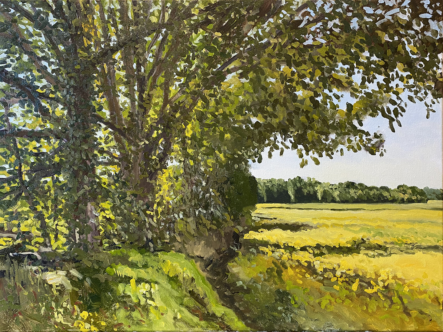 Three Oaks, MI plein air, oil on canvas, 18 x 24 inches