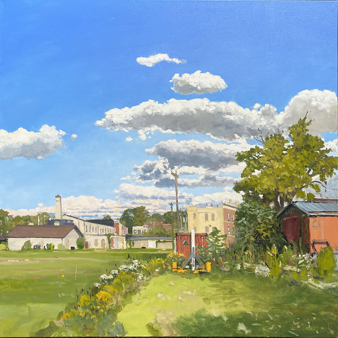 Three Oaks, MI, Plein air, oil on canvas, 36 x 36 inches