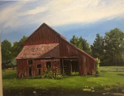 Three Oaks Road, oil on canvas, 16x20 IN