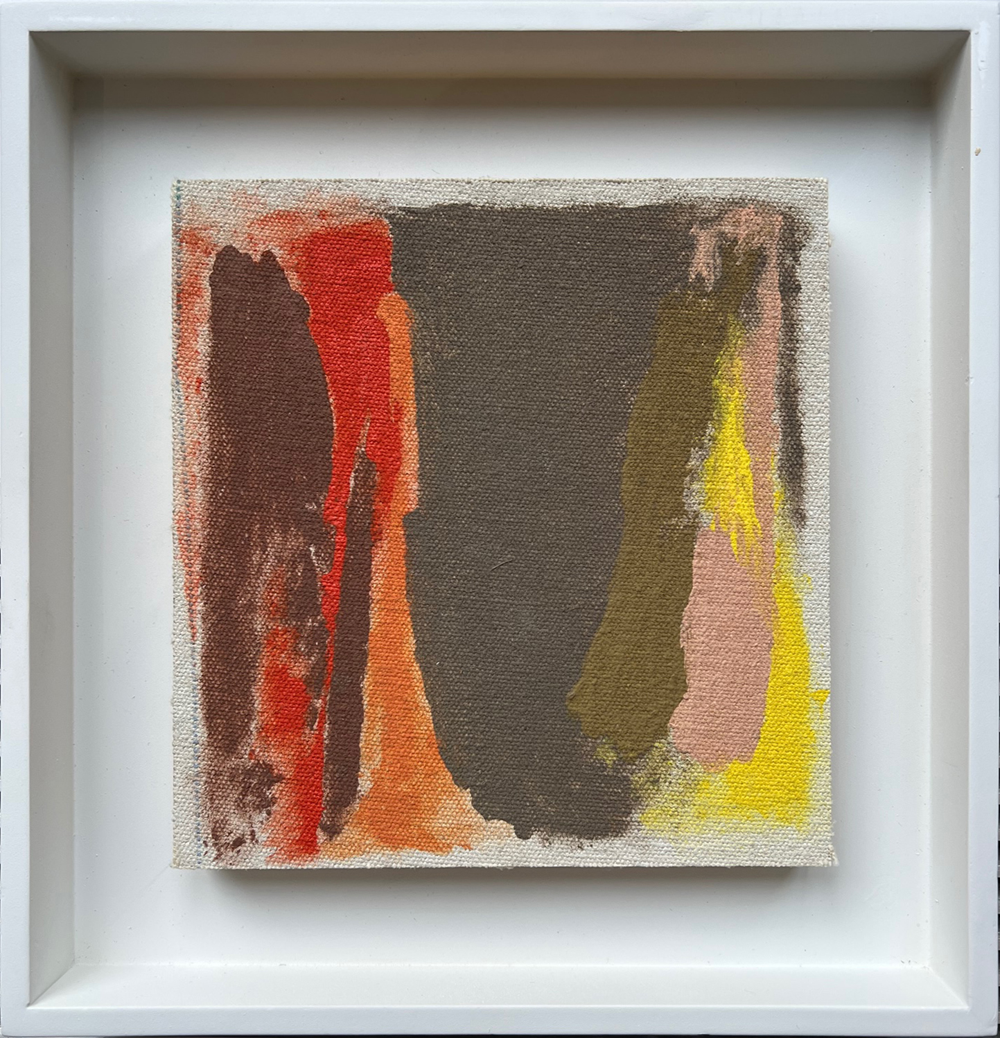 ORANGE BARRIER sketch, 1973, magna on canvas, 6" x 5.75"