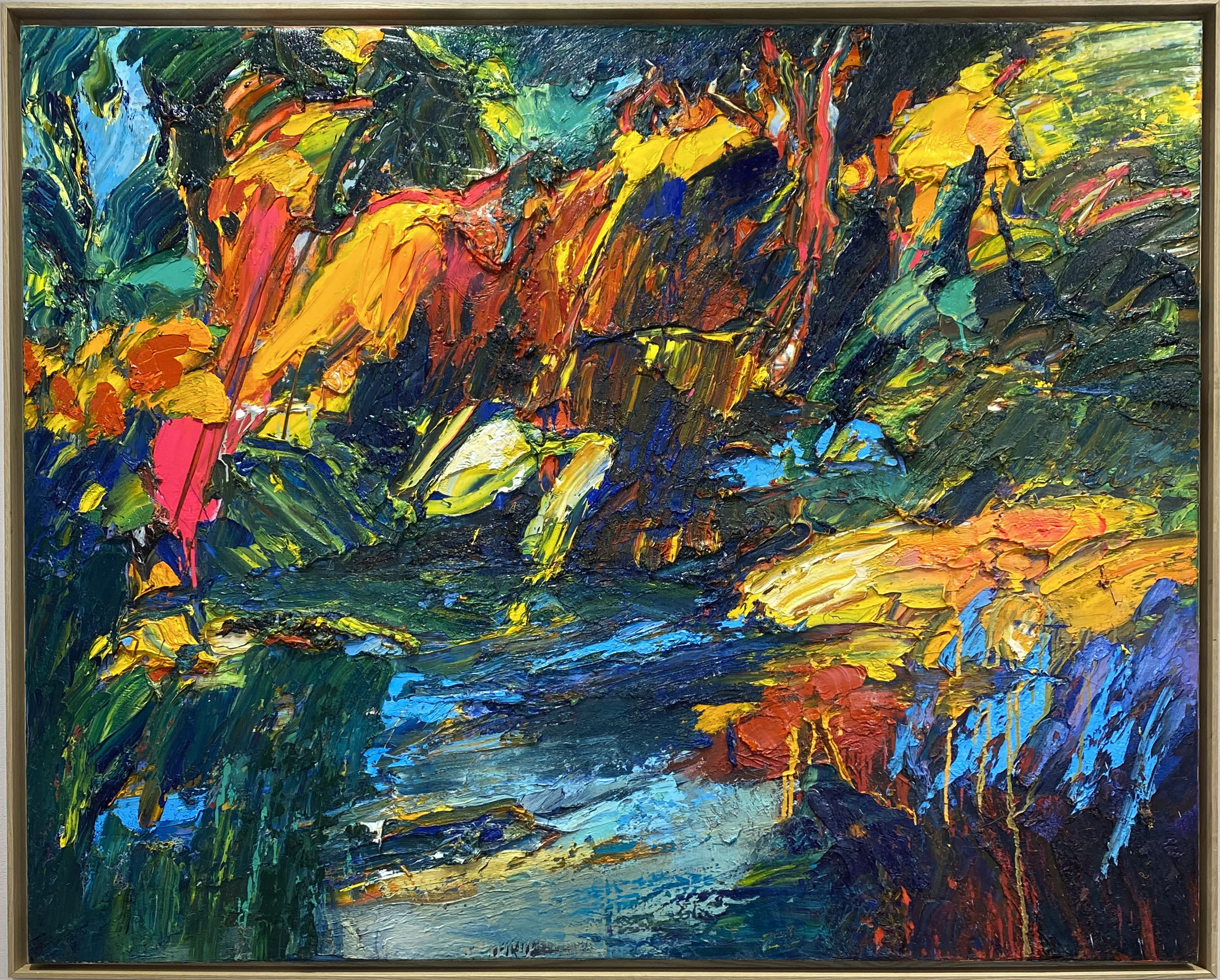"Le Sous Bois De Jade", oil on canvas, 51 x 64 inches