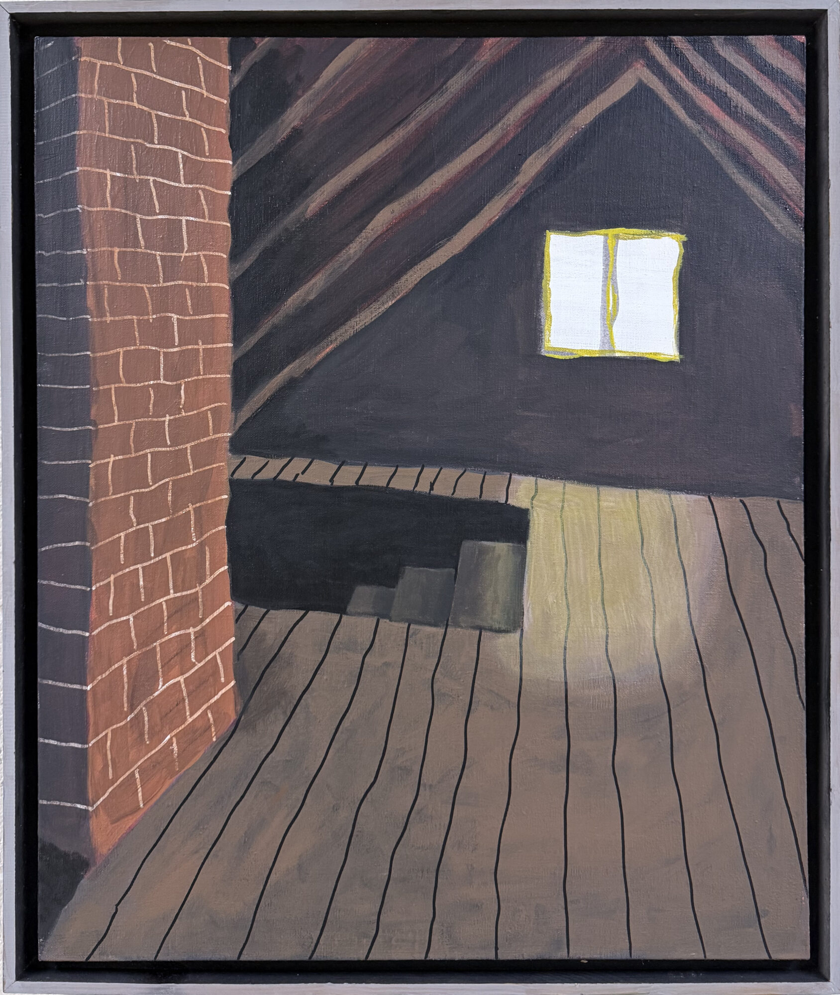 PICASSO ATTIC, acrylic on canvas, 26 x 22 inches