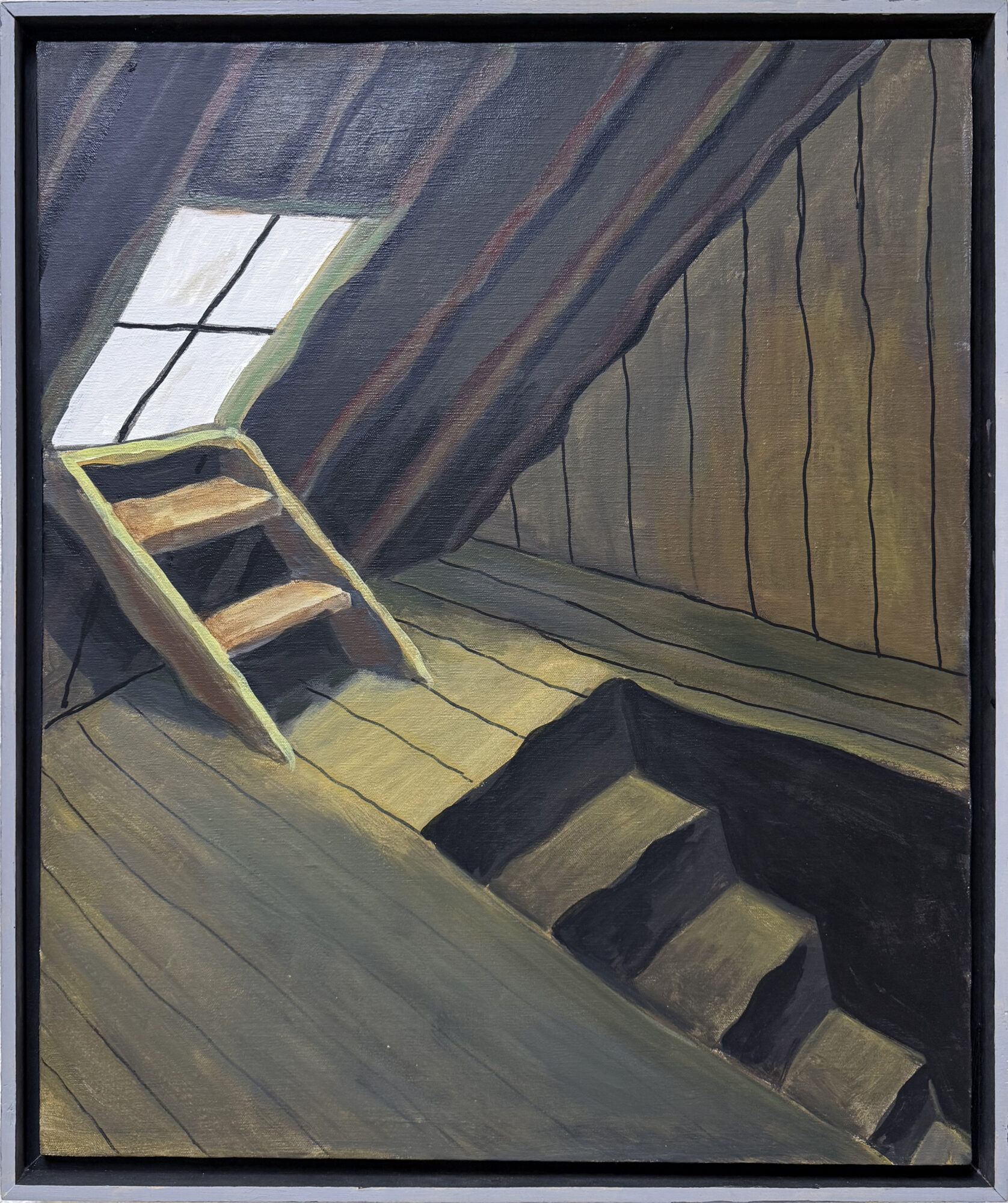BRANCUSI ATTIC, acrylic on canvas, 26 x 22 inches