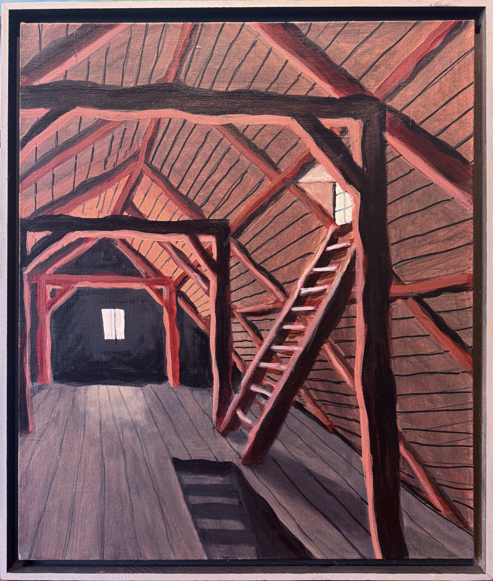 PIANESI ATTIC, acrylic on canvas, 26 x 22 inches