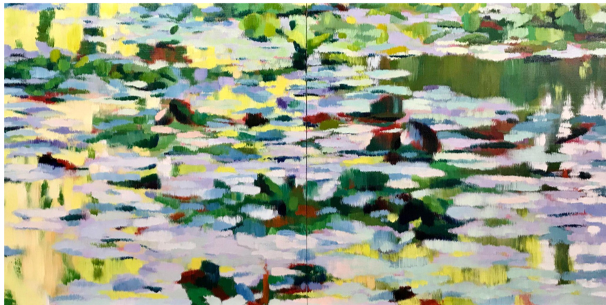 GIVERNY XX, oil on two birch panels, 40 x 80 inches