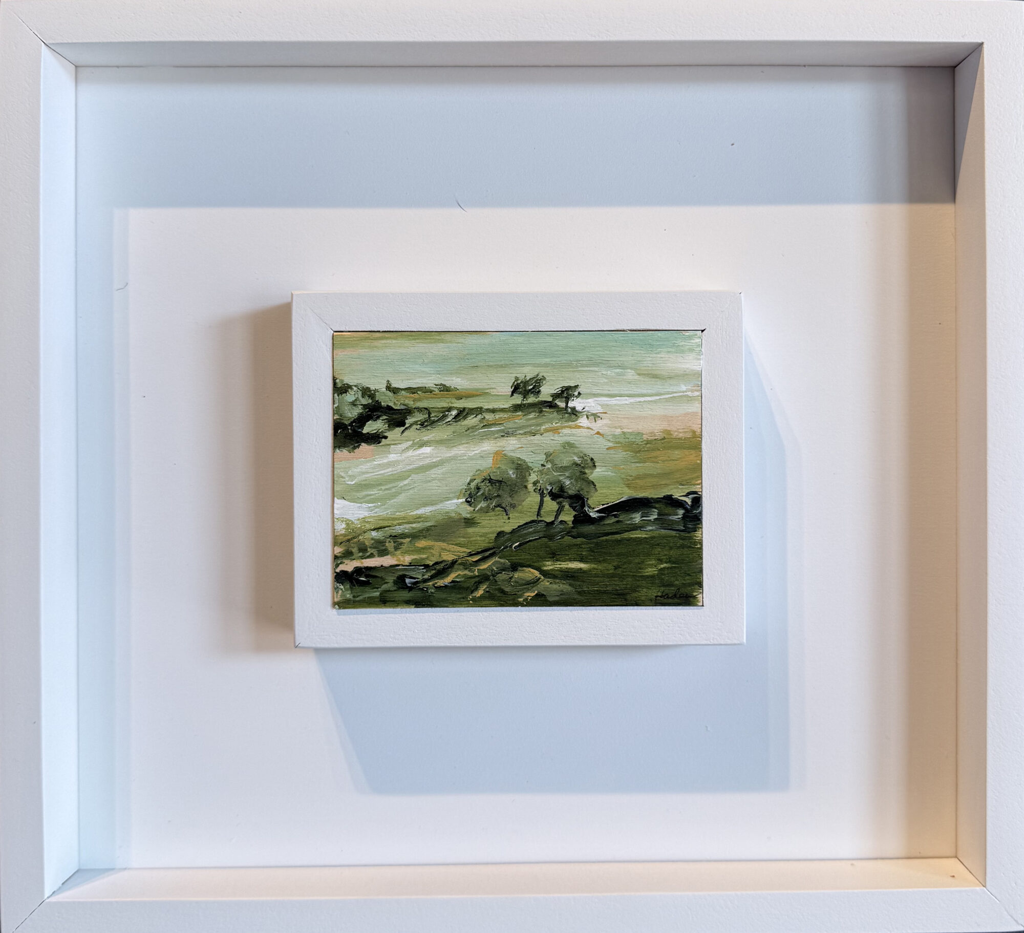 Minature 513, oil on panel, 3" x 4" unframed, 10" x 11" framed
