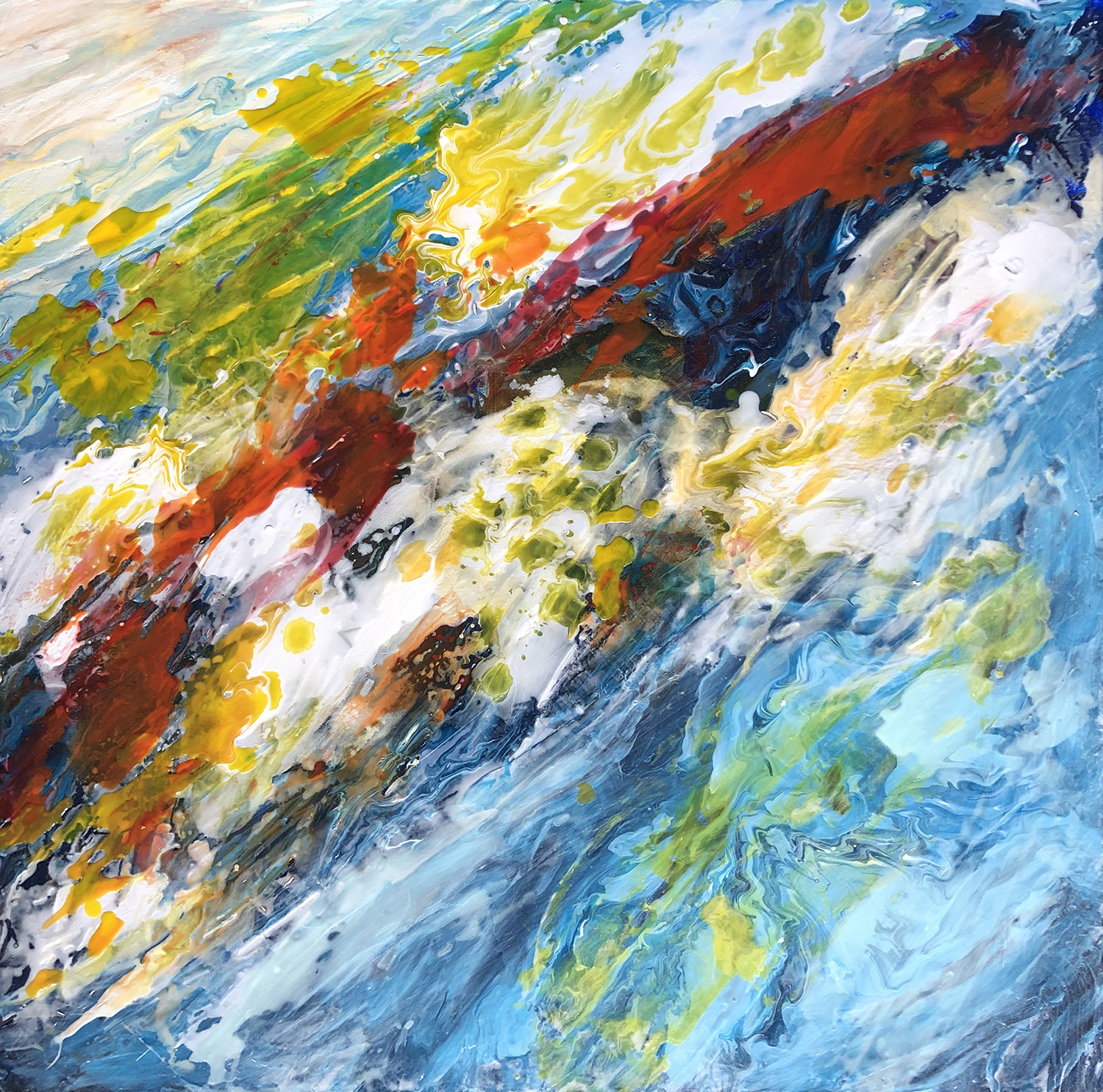 AQUEOUS, acrylic on canvas, 24 x 24 inches
