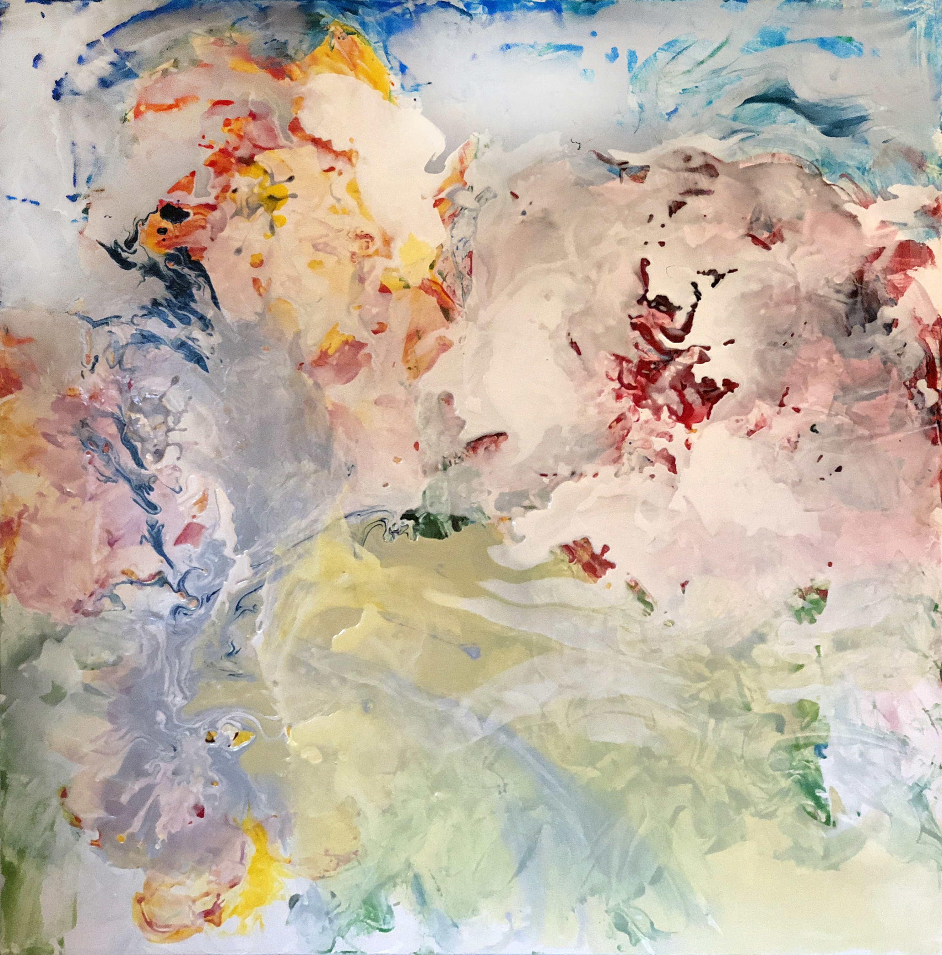 WINTER COVER, acrylic on canvas, 36 x 36 inches
