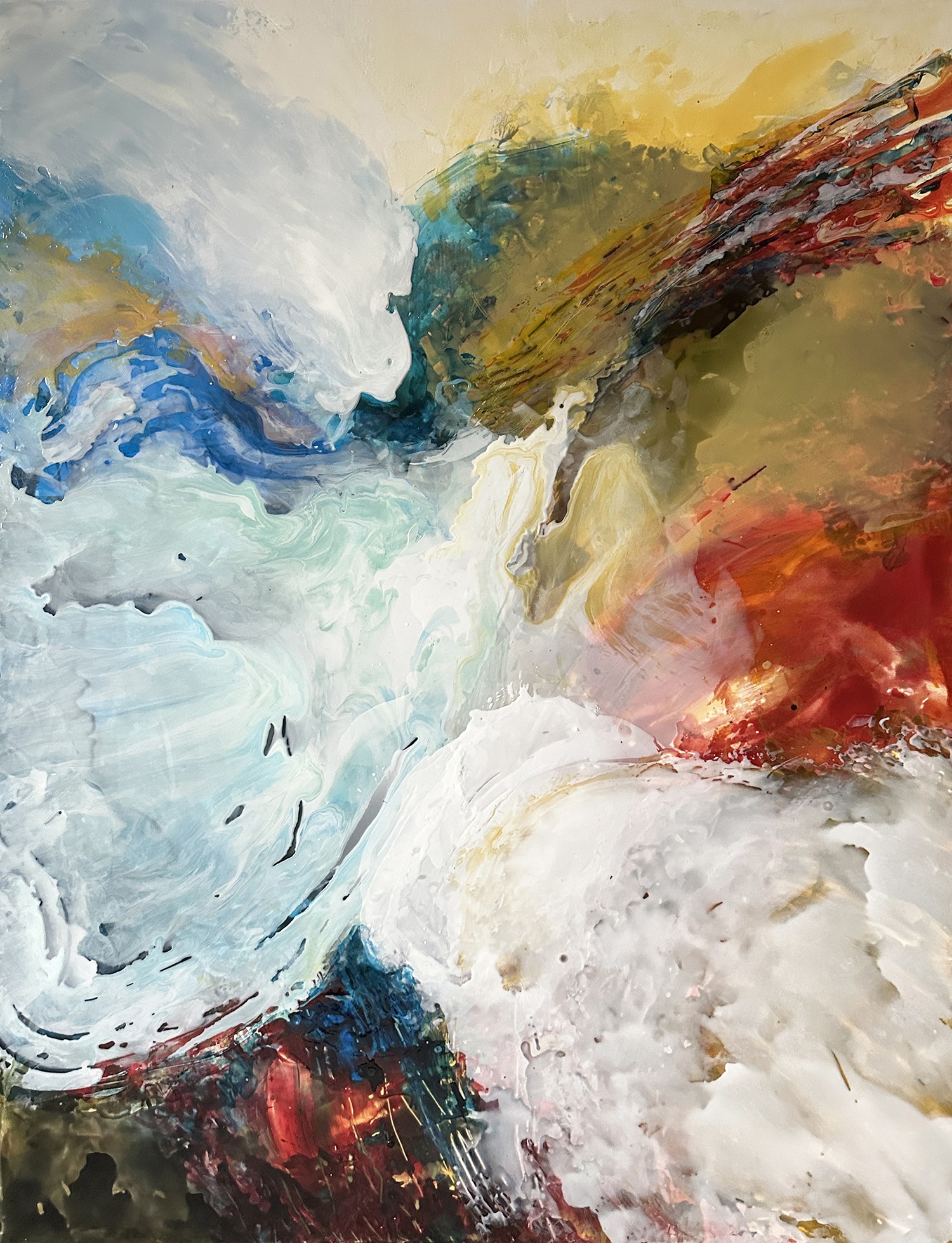 AMALGAMATION, acrylic on canvas, 48 x 36 inches