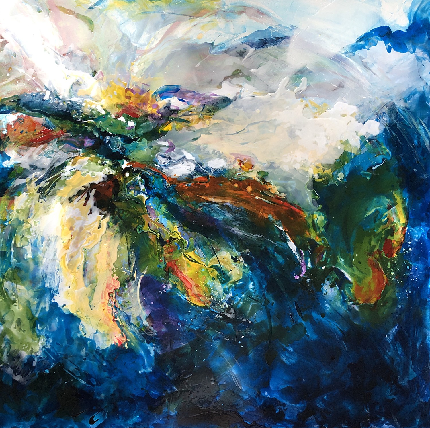 KEEP GOING, acrylic on canvas, 36 x 36 inches