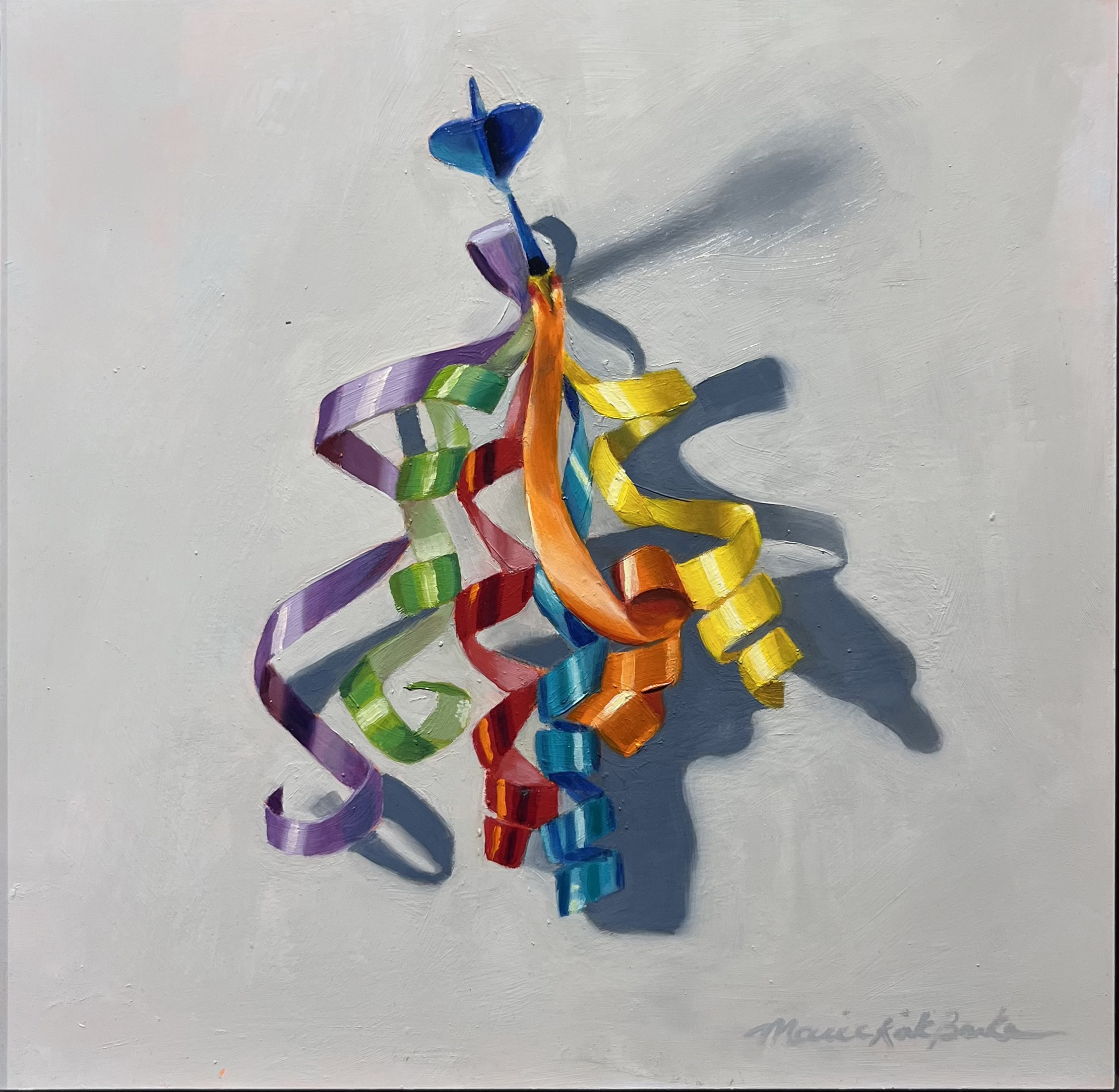 PIN THE TAIL, oil on canvas, 12 x 12 inches