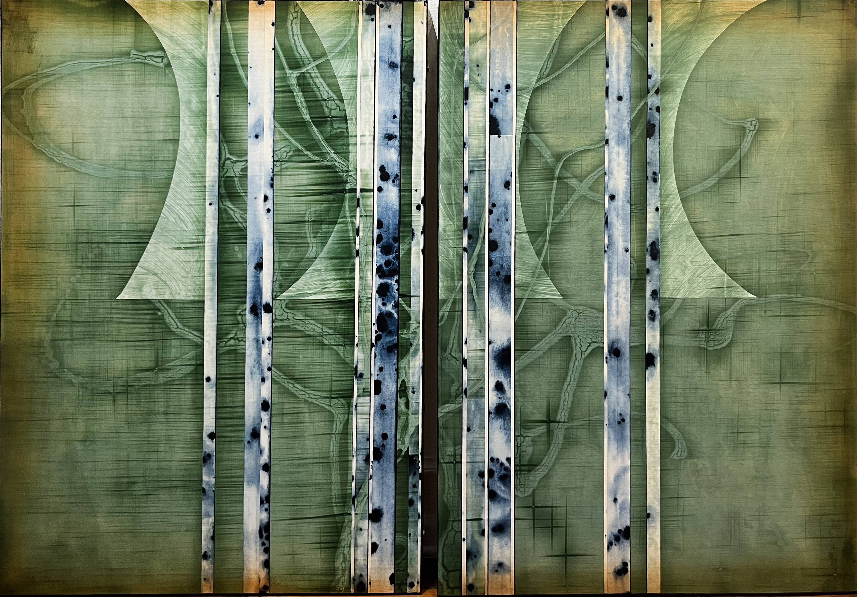 EVANESCENCE, acylic on panels, 48 x 72 inch diptych