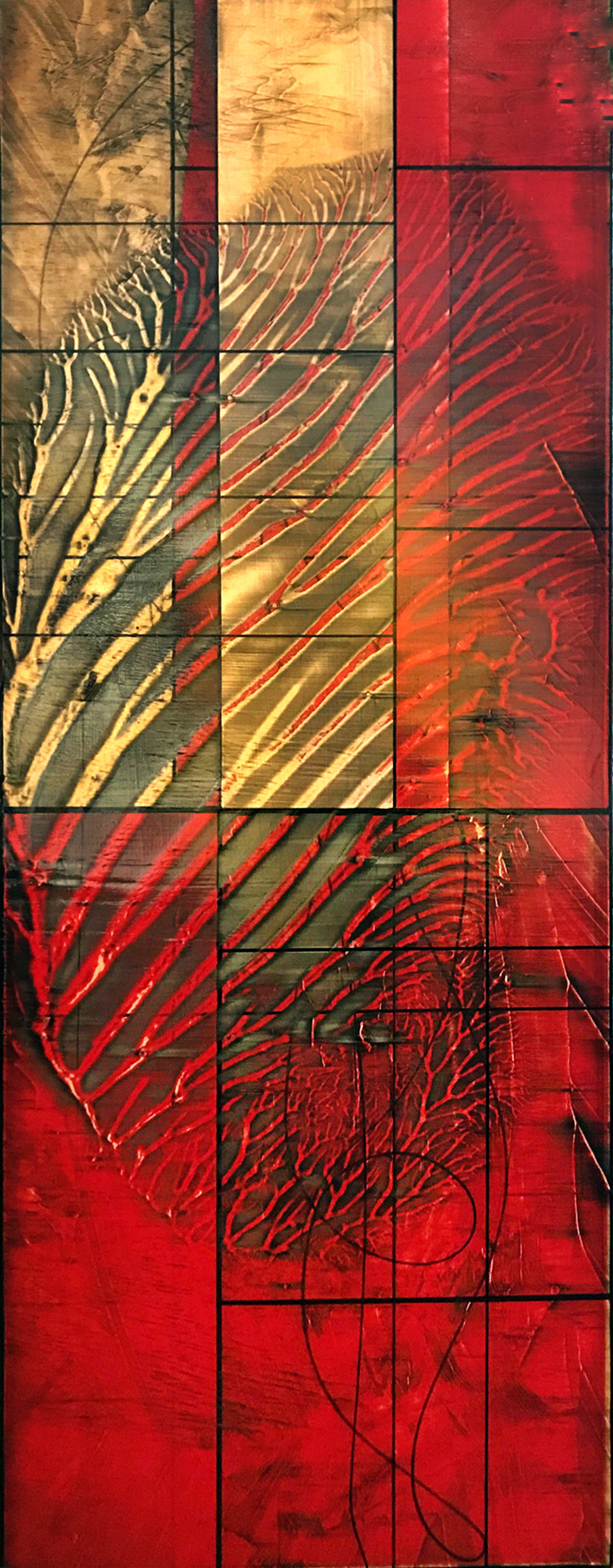 REDSIDER, acrylic on panel, 48 x 18 inches
