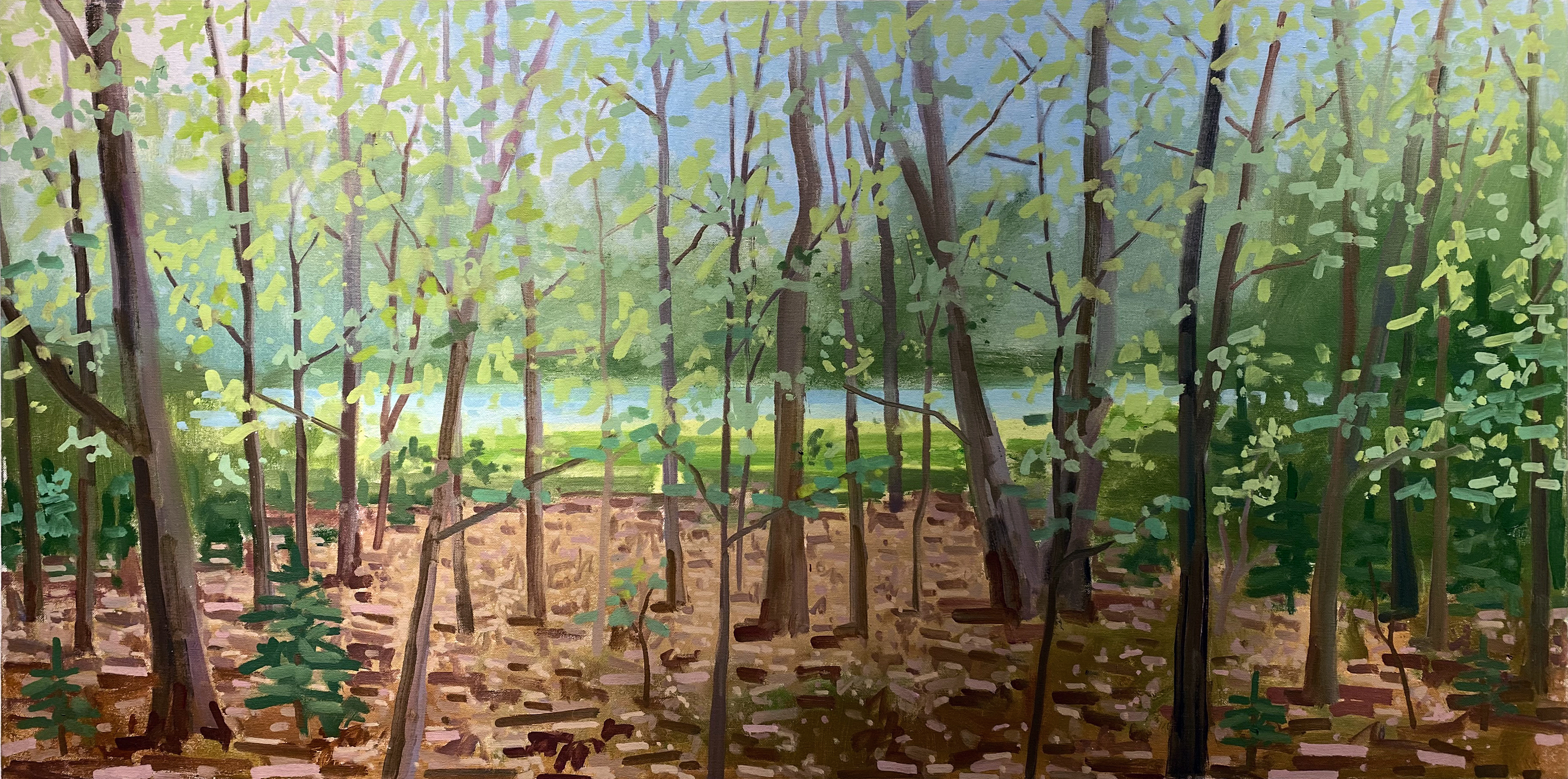 SLIVER OF WATER, oil on canvas, 24 x 48 inches