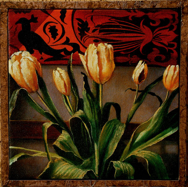 TULIP, oil on canvas, 16 x 16 in