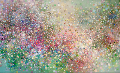 FINDING THE WAY HOME, acrylic canvas on canvas collage, 50 x 36 inches