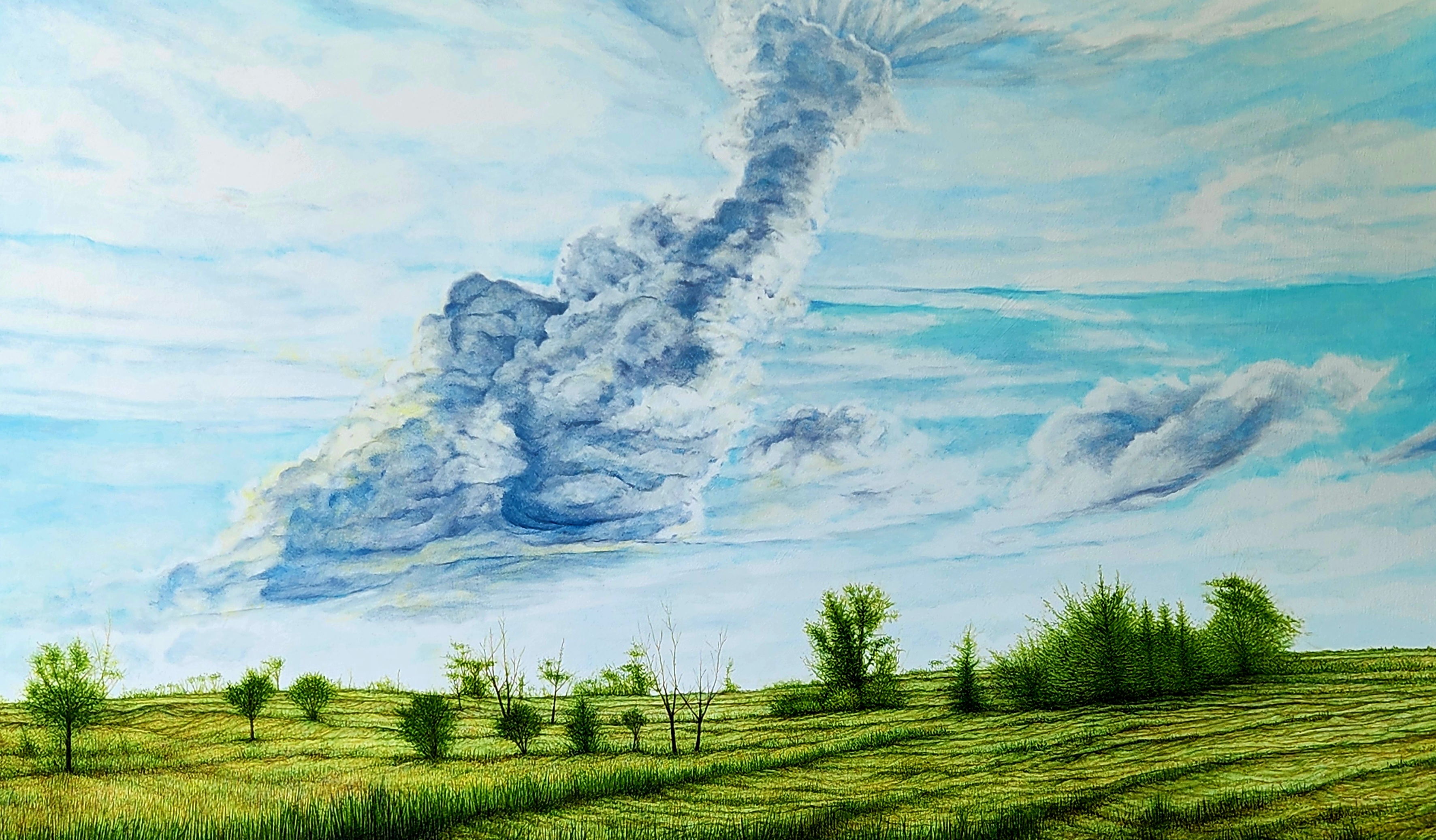 CUMULONIMBUS, oil on canvas, 36 x 60 inches